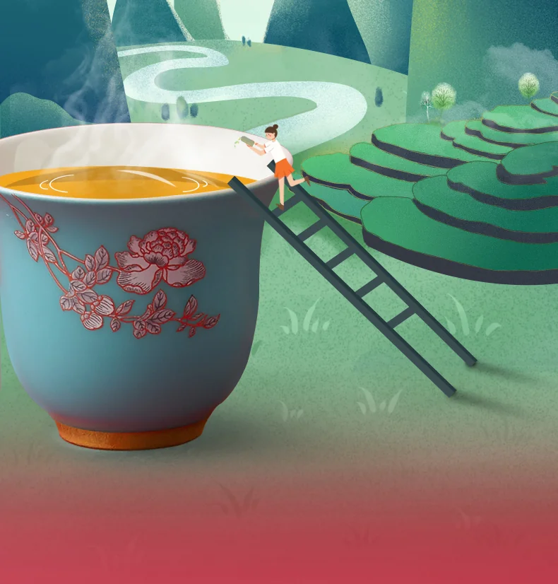 Auratic, Ink Peony, 8pcs Chinese Tea Set, coffee set detail image 5