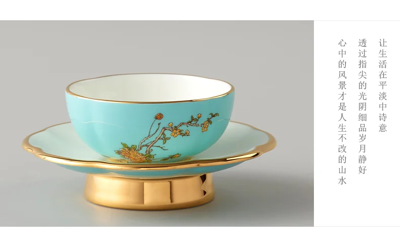 [China Direct Shipping, 5-7 days] Auratic China Porcelain Yongfengyuan 12-head Tea Set in West Lake Blue detail image 9