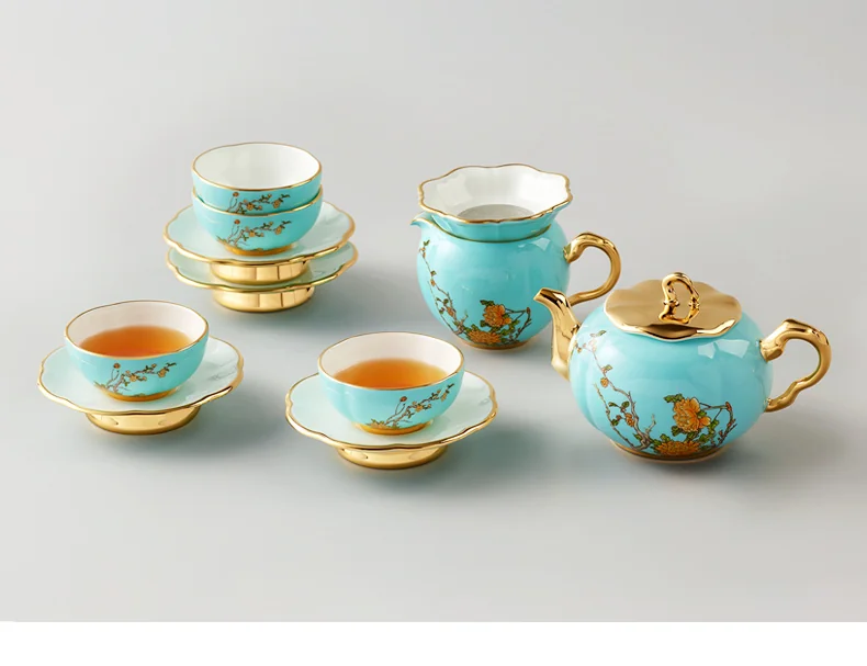 [China Direct Shipping, 5-7 days] Auratic China Porcelain Yongfengyuan 12-head Tea Set in West Lake Blue detail image 10