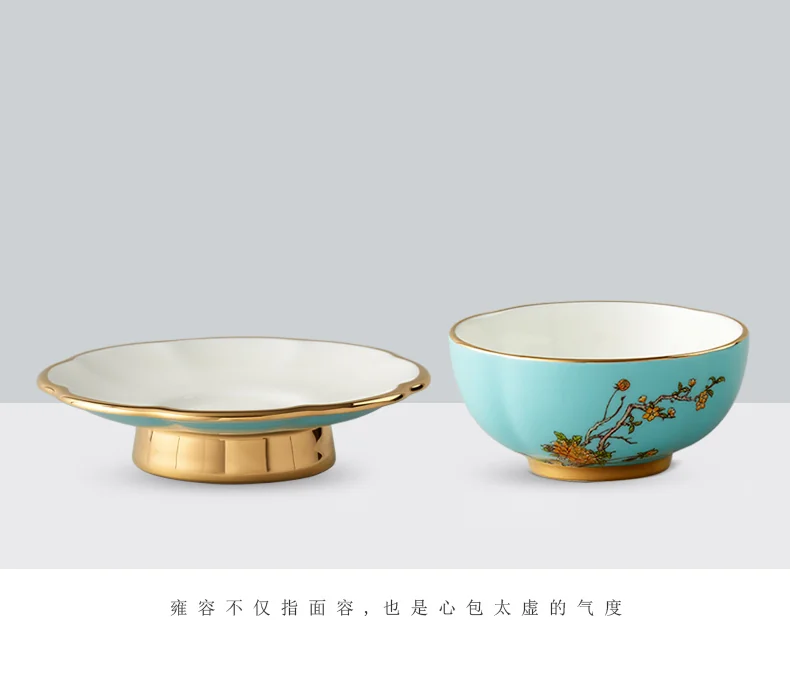 [China Direct Shipping, 5-7 days] Auratic China Porcelain Yongfengyuan 12-head Tea Set in West Lake Blue detail image 12