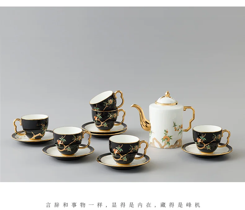 【China Direct Shipping, 5-7 days】Auratic Guochen Yongfengyuan Pomegranate Home 14 Head Straight Pot Tea Set (480ml) detail image 12