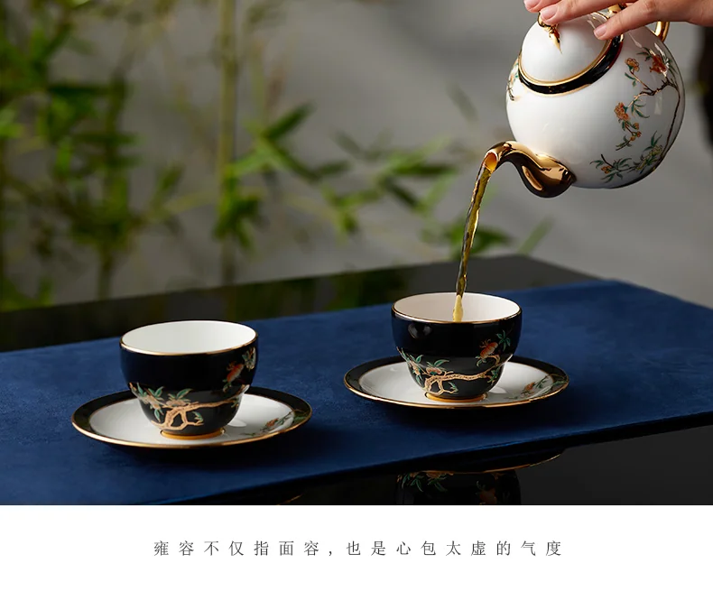 【China Direct Shipping, 5-7 days】Auratic Guochen Yongfengyuan Pomegranate Home 14 Heads Round Pot Tea Set (450ml) detail image 12