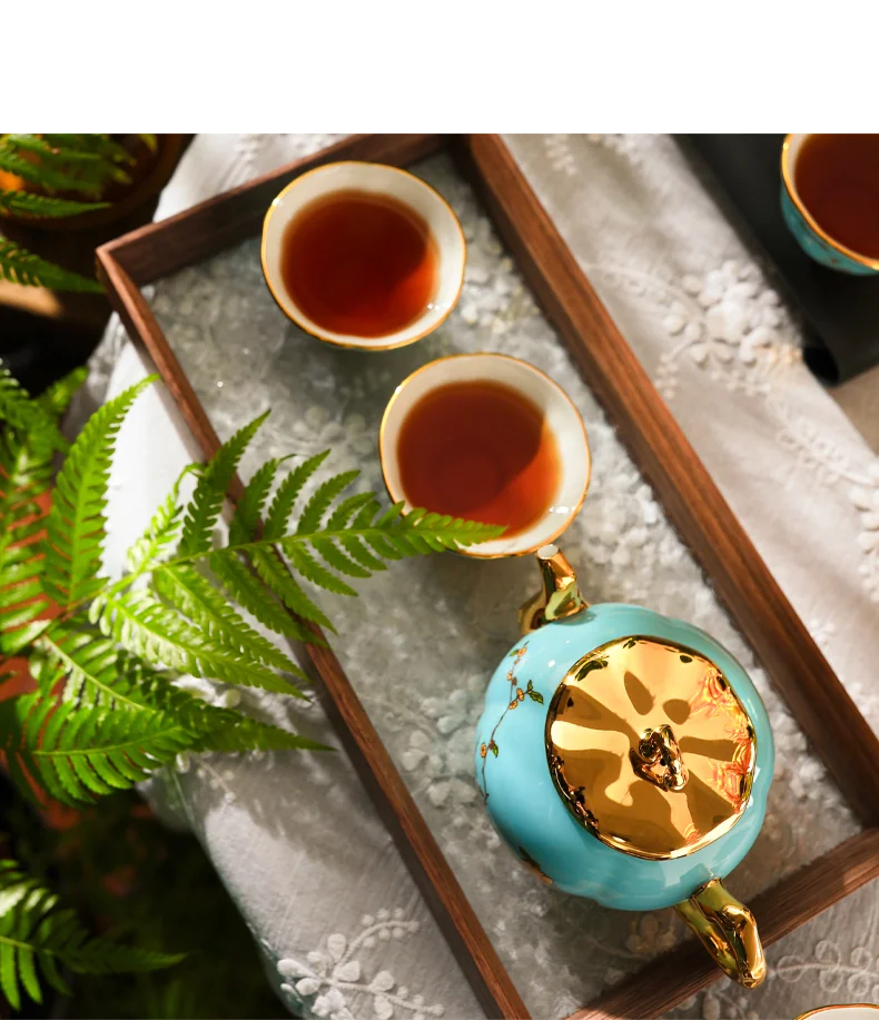 [China Direct Shipping, 5-7 days] Auratic China Porcelain Yongfengyuan 15-head Tea Set in West Lake Blue detail image 15
