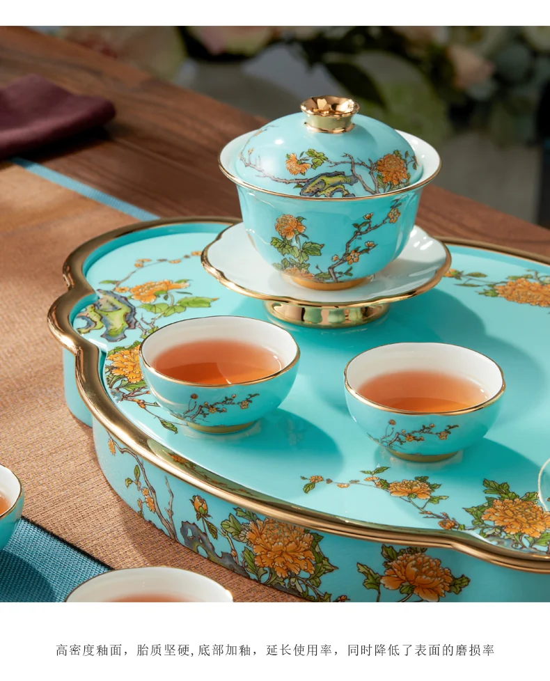 [China Direct Shipping, 5-7 days] Auratic China Porcelain Yongfengyuan 15 Heads Kung Fu Tea Set (Covered Bowl Set) detail image 6