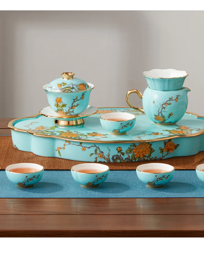 [China Direct Shipping, 5-7 days] Auratic China Porcelain Yongfengyuan 15 Heads Kung Fu Tea Set (Covered Bowl Set) detail image 7