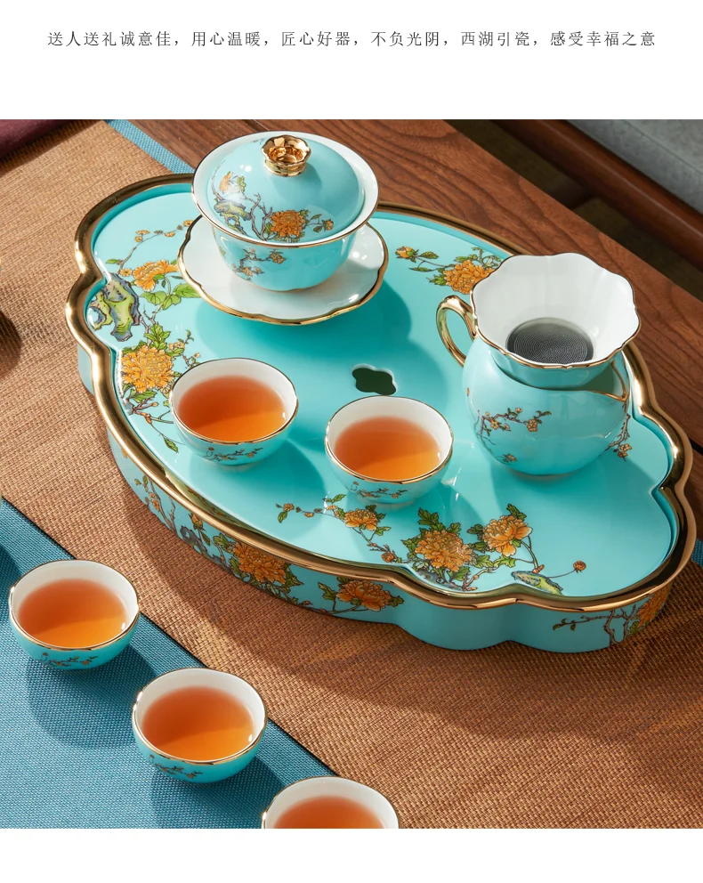 [China Direct Shipping, 5-7 days] Auratic China Porcelain Yongfengyuan 15 Heads Kung Fu Tea Set (Covered Bowl Set) detail image 13