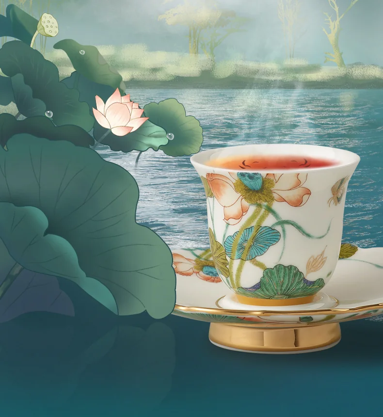 [China Direct Shipping, 5-7days] Auratic China Porcelain Yongfengyuan Happiness and Harmony 21-head Kung Fu Tea Set detail image 11