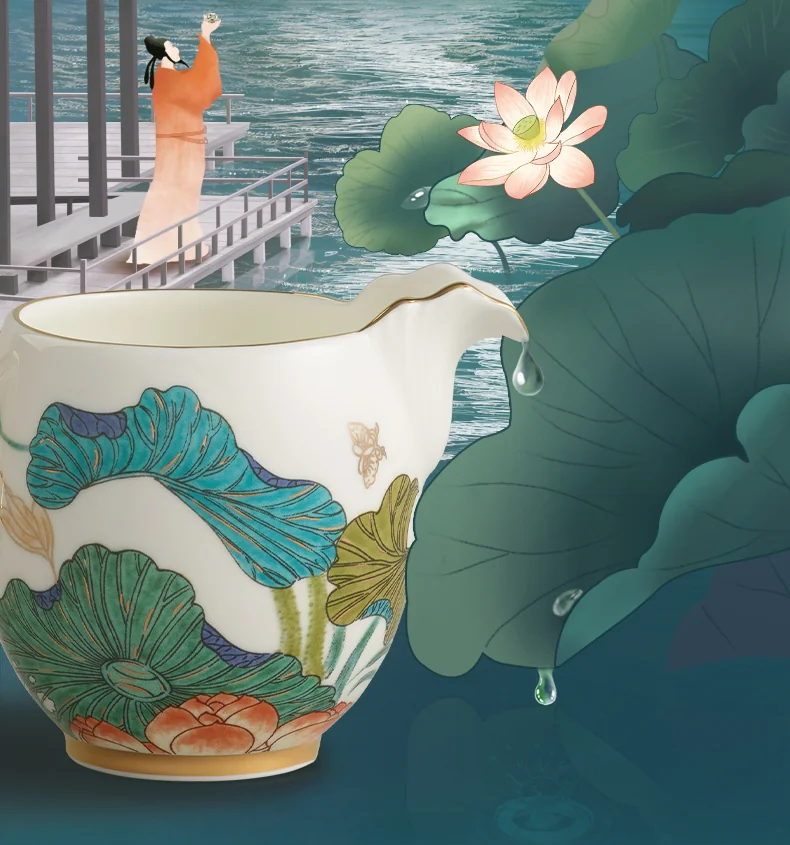 [China Direct Shipping, 5-7days] Auratic China Porcelain Yongfengyuan Happiness and Harmony 21-head Kung Fu Tea Set detail image 13