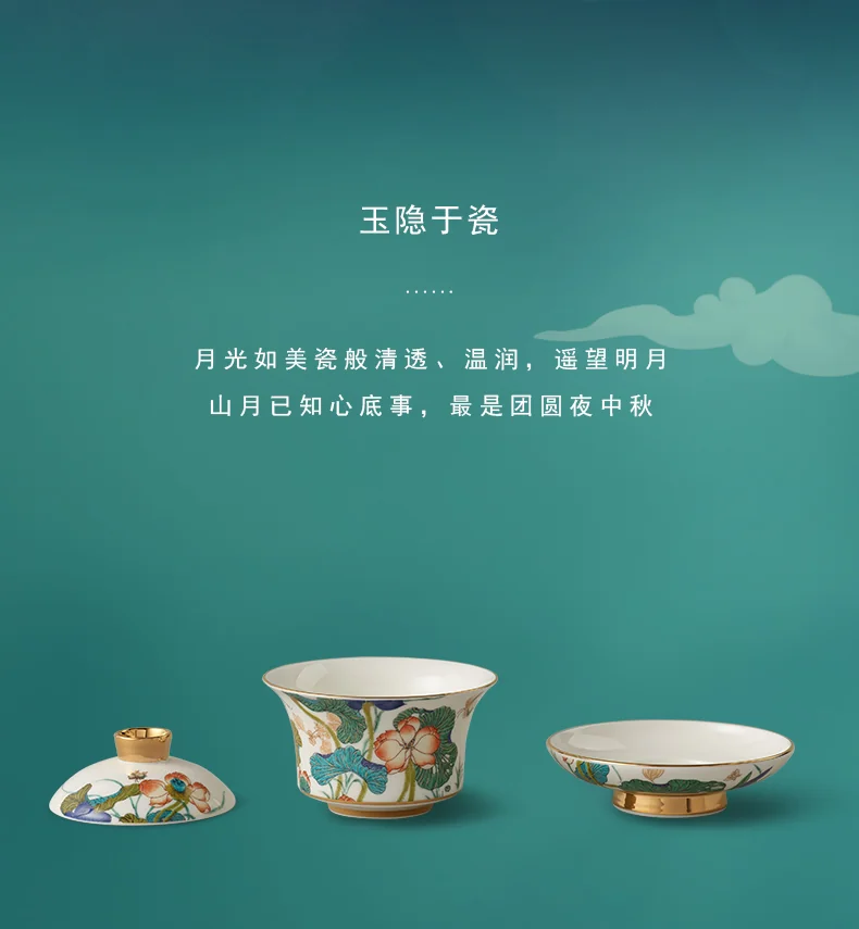 [China Direct Shipping, 5-7days] Auratic China Porcelain Yongfengyuan Happiness and Harmony 21-head Kung Fu Tea Set detail image 14