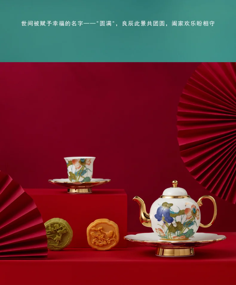 [China Direct Shipping, 5-7days] Auratic China Porcelain Yongfengyuan Happiness and Harmony 21-head Kung Fu Tea Set detail image 17