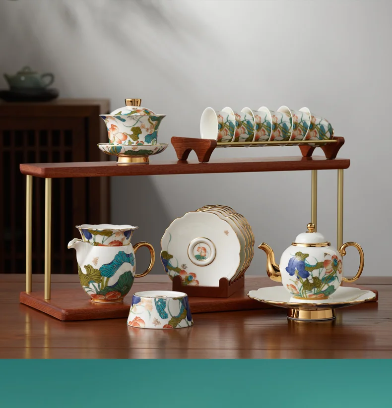 [China Direct Shipping, 5-7days] Auratic China Porcelain Yongfengyuan Happiness and Harmony 21-head Kung Fu Tea Set detail image 21