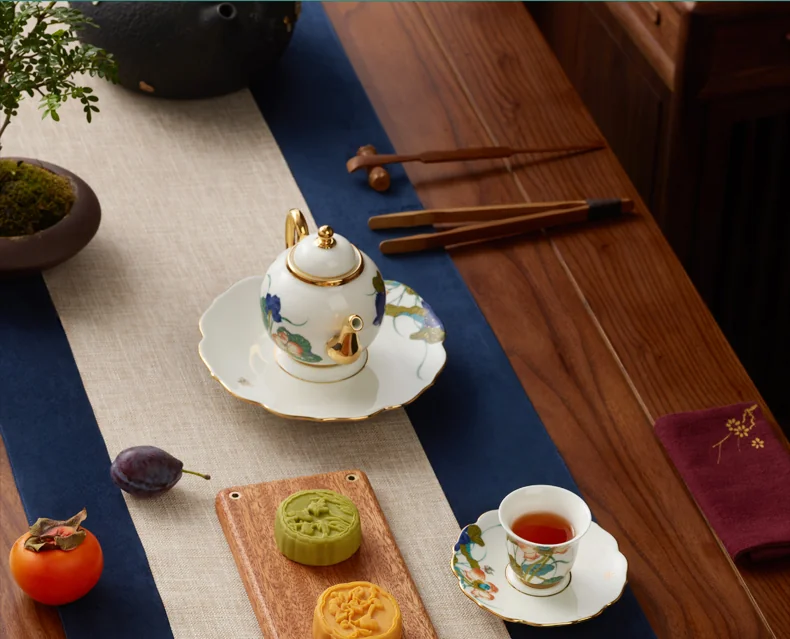 [China Direct Shipping, 5-7days] Auratic China Porcelain Yongfengyuan Happiness and Harmony 21-head Kung Fu Tea Set detail image 22