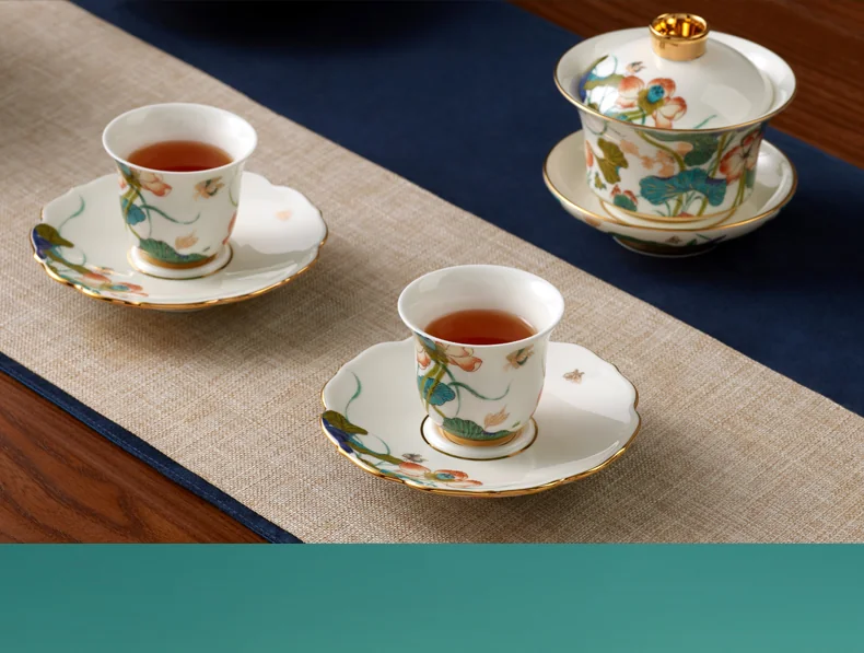 [China Direct Shipping, 5-7days] Auratic China Porcelain Yongfengyuan Happiness and Harmony 21-head Kung Fu Tea Set detail image 24