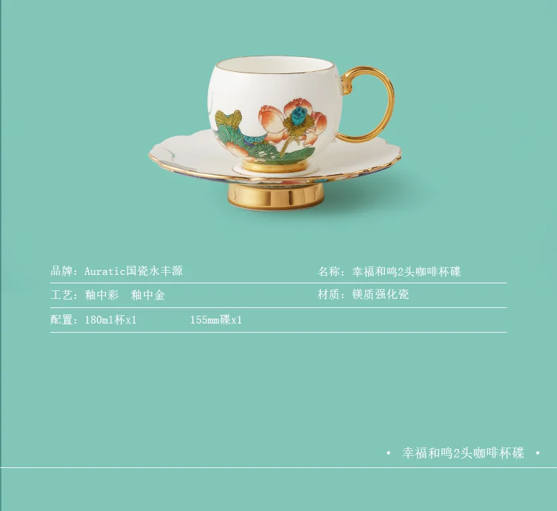 Auratic, Porcelain, happiness and naruto, 2-pcs Coffee Cup & Saucer, tea cup, 180ml detail image 15