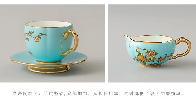 [China direct mail, time limit 5-7 days]AURATIC, Madam Porcelain West Lake Blue 17-head Coffee Set Ceramic Coffee Cup Set detail image 7