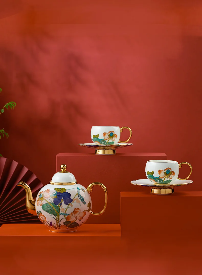 [China Direct Shipping, 5-7days] Auratic Guochen Yongfengyuan Happiness and Harmony 18-head Multi-Purpose Tea Set detail image 25