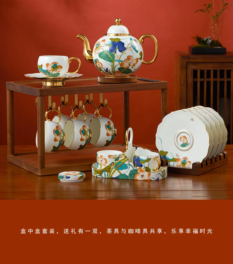 [China Direct Shipping, 5-7days] Auratic Guochen Yongfengyuan Happiness and Harmony 18-head Multi-Purpose Tea Set detail image 27
