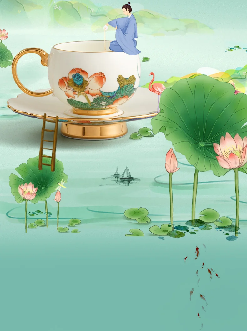 [China Direct Shipping, 5-7days] Auratic Guochen Yongfengyuan Happiness and Harmony 18-head Multi-Purpose Tea Set detail image 7