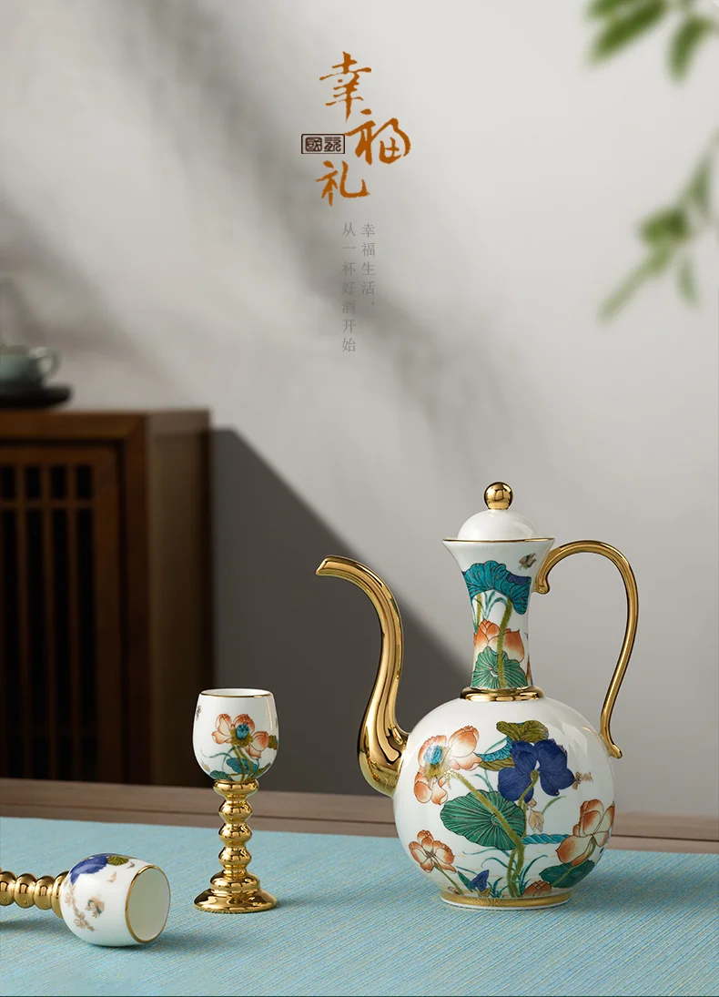 [China Direct Shipping, Time Limit 5-7 Days] Happiness and Harmony 8 Heads Wine Set detail image 1