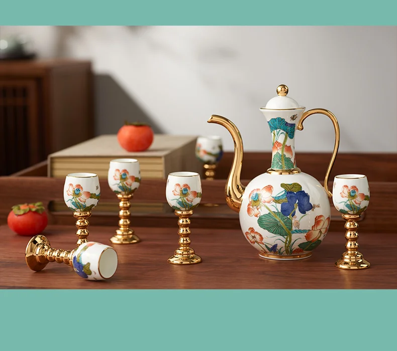 [China Direct Shipping, Time Limit 5-7 Days] Happiness and Harmony 8 Heads Wine Set detail image 16