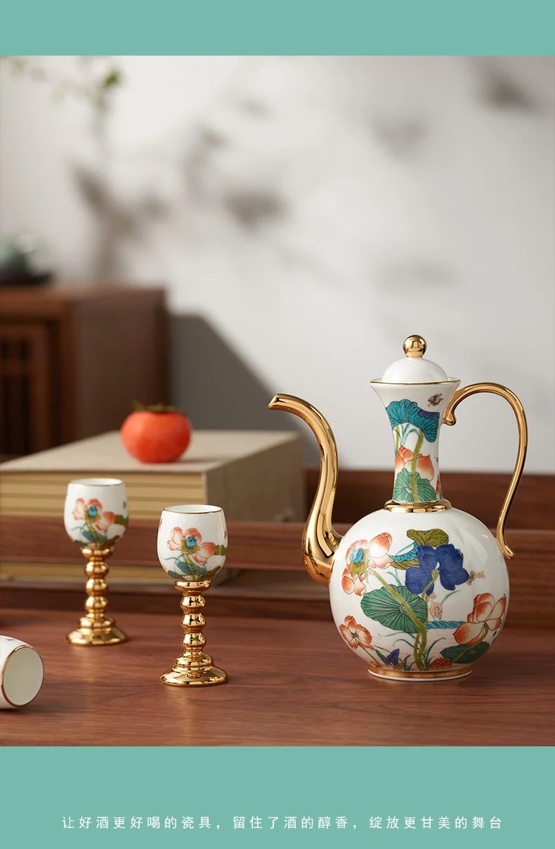 [China Direct Shipping, Time Limit 5-7 Days] Happiness and Harmony 8 Heads Wine Set detail image 17