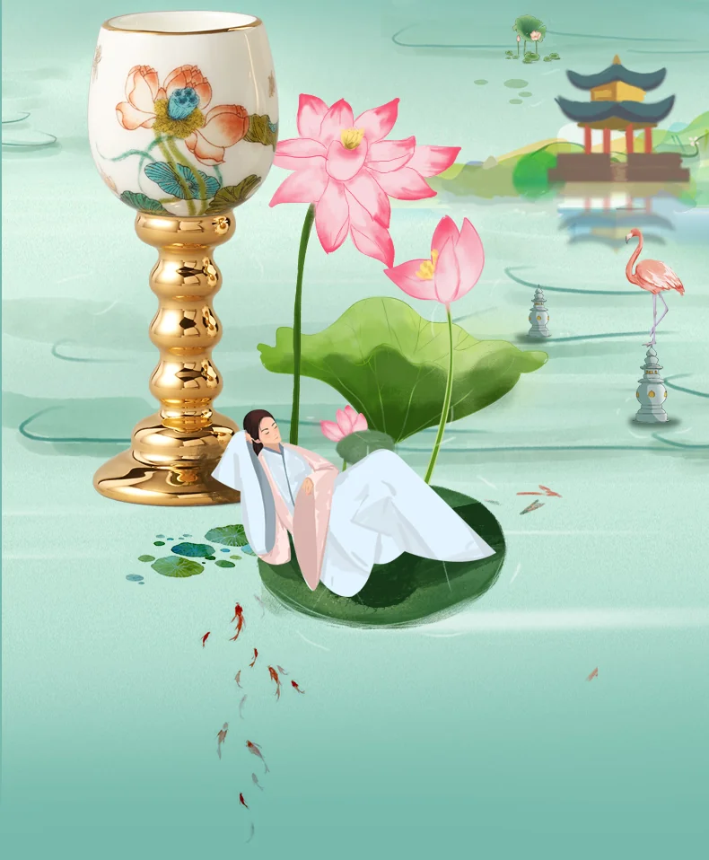[China Direct Shipping, Time Limit 5-7 Days] Happiness and Harmony 8 Heads Wine Set detail image 5