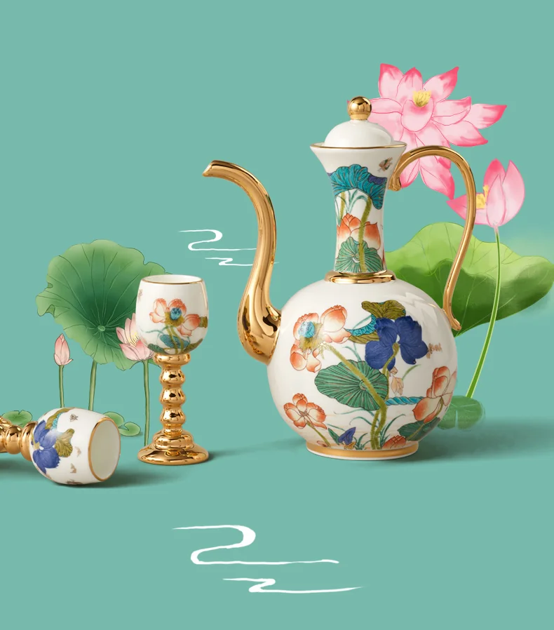 [China Direct Shipping, Time Limit 5-7 Days] Happiness and Harmony 8 Heads Wine Set detail image 9