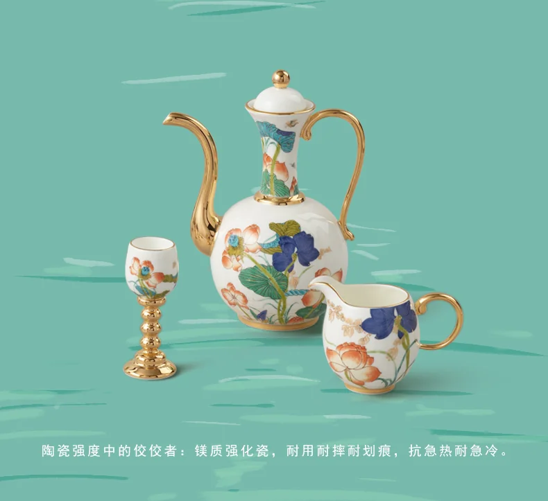 [China Direct Shipping, Time Limit 5-7 Days] Happiness and Harmony 14 Heads Wine Set detail image 13
