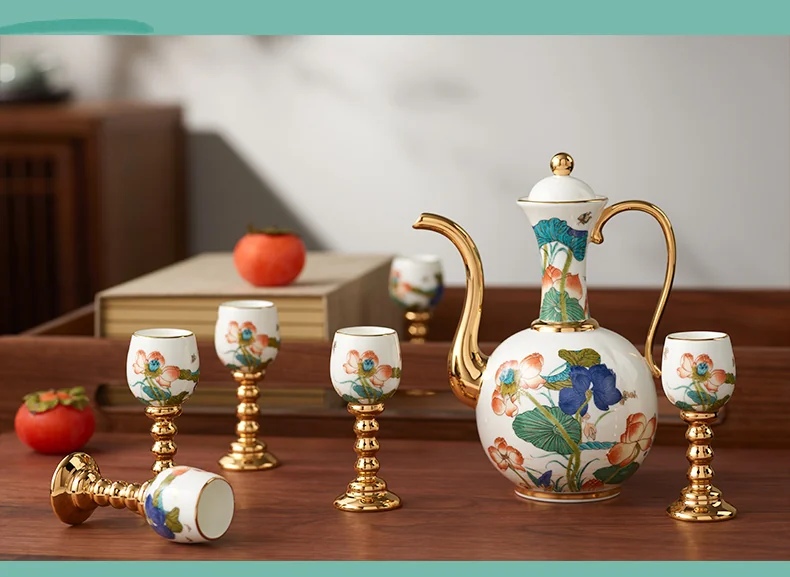 [China Direct Shipping, Time Limit 5-7 Days] Happiness and Harmony 14 Heads Wine Set detail image 17