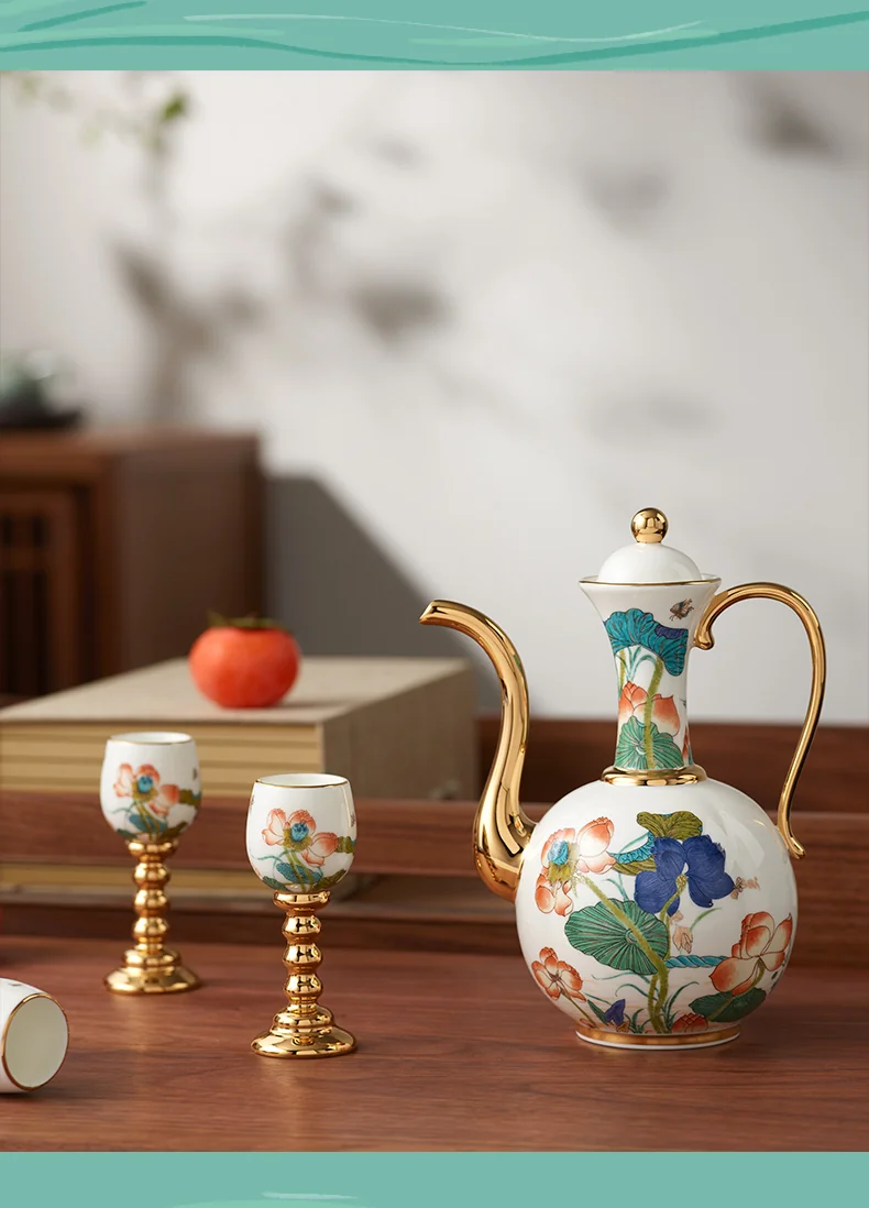 [China Direct Shipping, Time Limit 5-7 Days] Happiness and Harmony 14 Heads Wine Set detail image 20