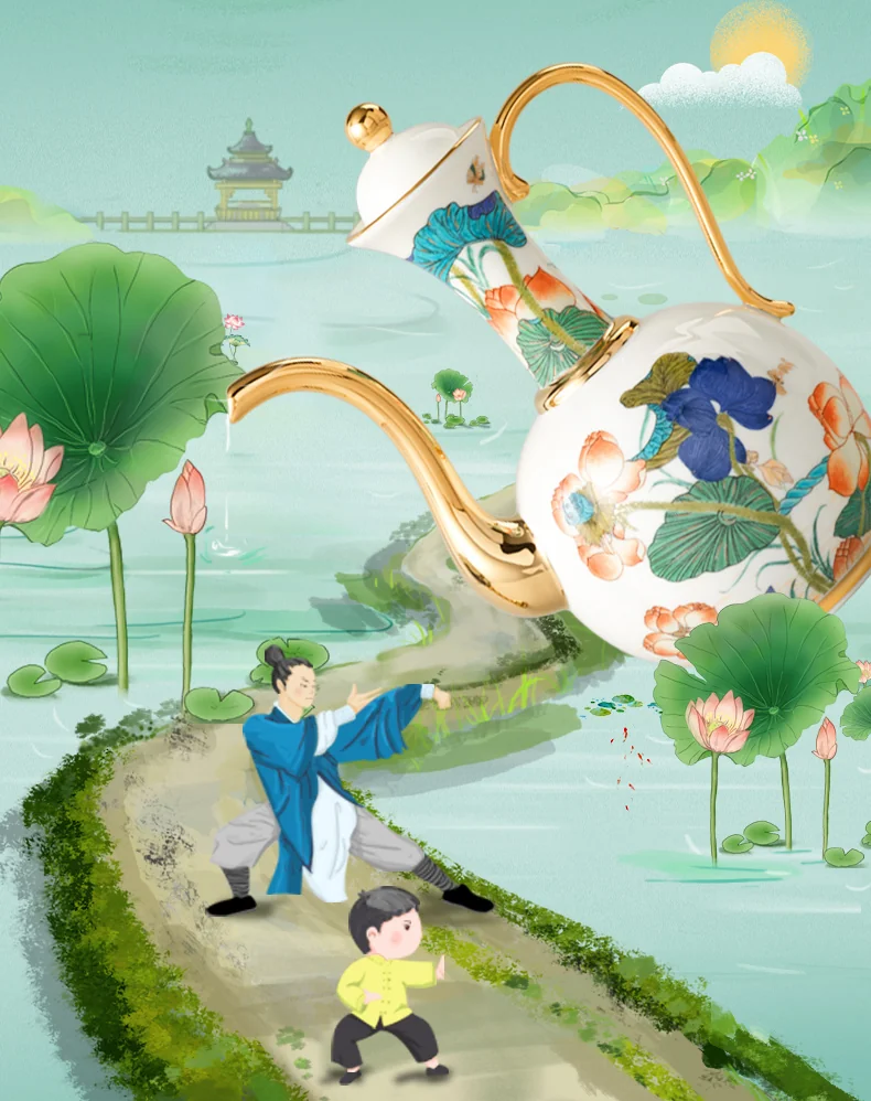 [China Direct Shipping, Time Limit 5-7 Days] Happiness and Harmony 14 Heads Wine Set detail image 7