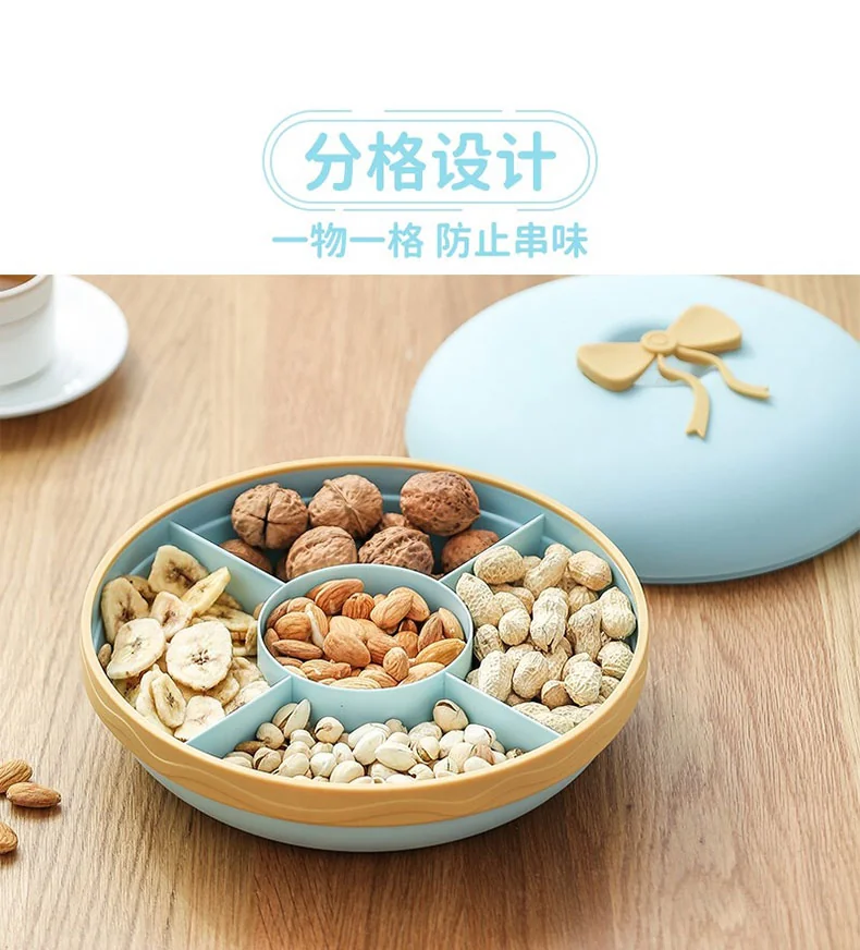 Ayi Mama, Macaron Dried Fruit Box, Candy Plate, Separated without odor, Moisture-proof and dust-proof, Blue detail image 3