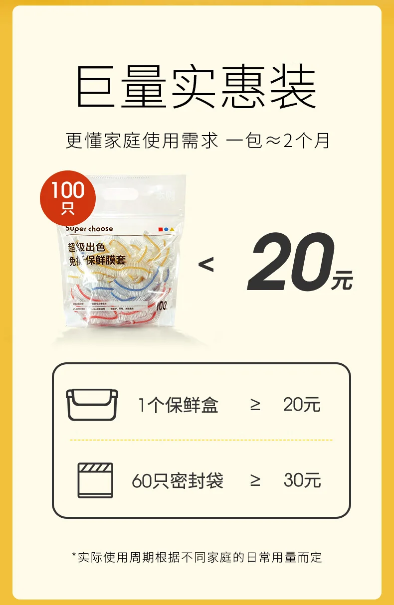 This rule disposable plastic wrap cover bag tear-free plastic wrap BZBXM001 does not pick tableware bowls and plates universal detail image 20