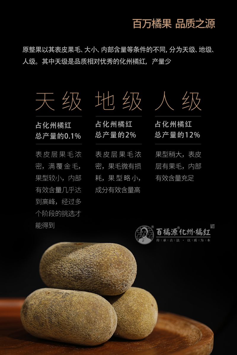 百橘源 正宗化州化橘红片果皮1mm金胎3号产品图