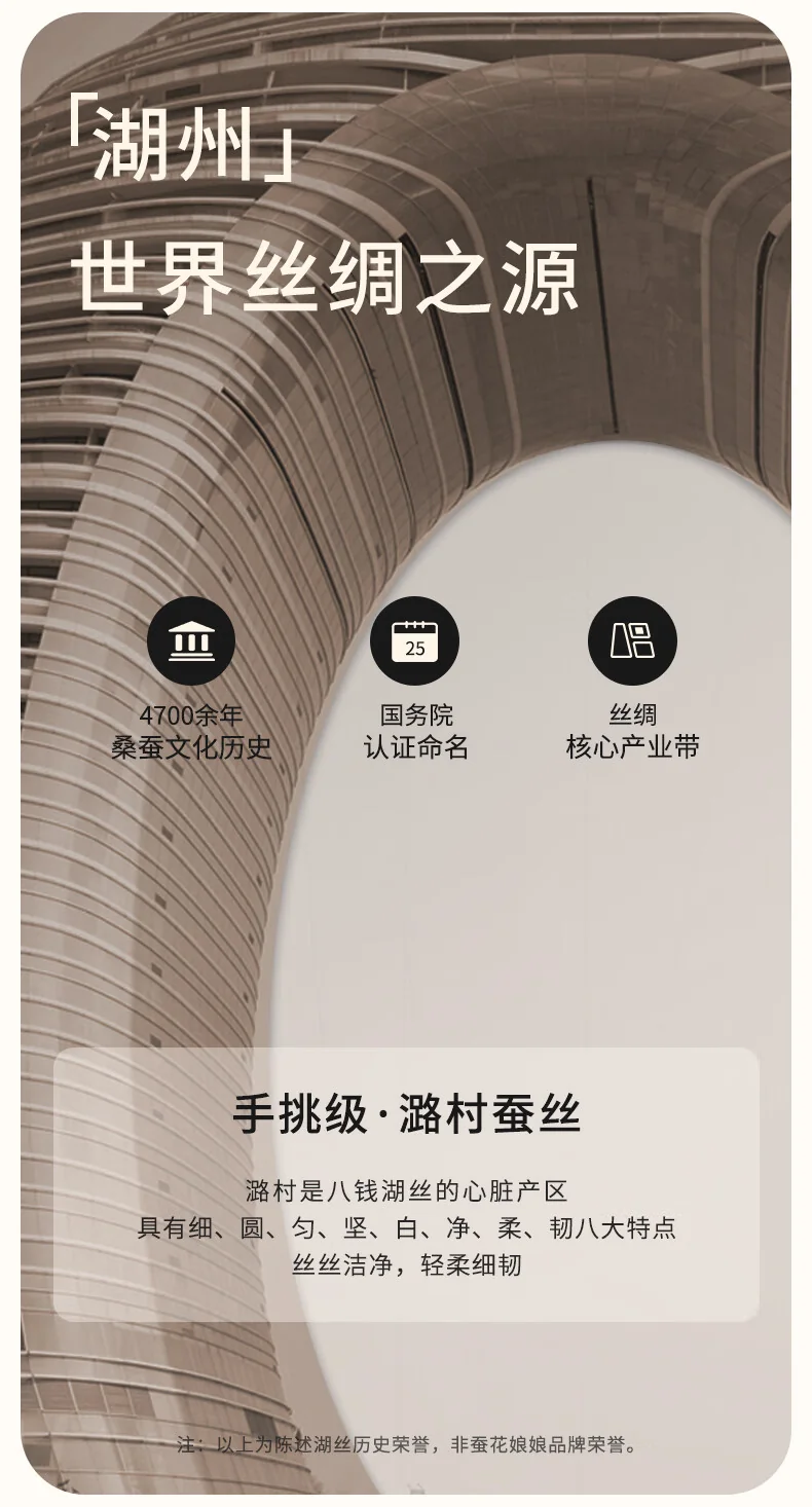 蚕花娘娘 蚕丝被100%桑蚕丝（长丝+中短丝）双人被芯子母被-慕白（500g+1000g 220*240cm） detail image 4