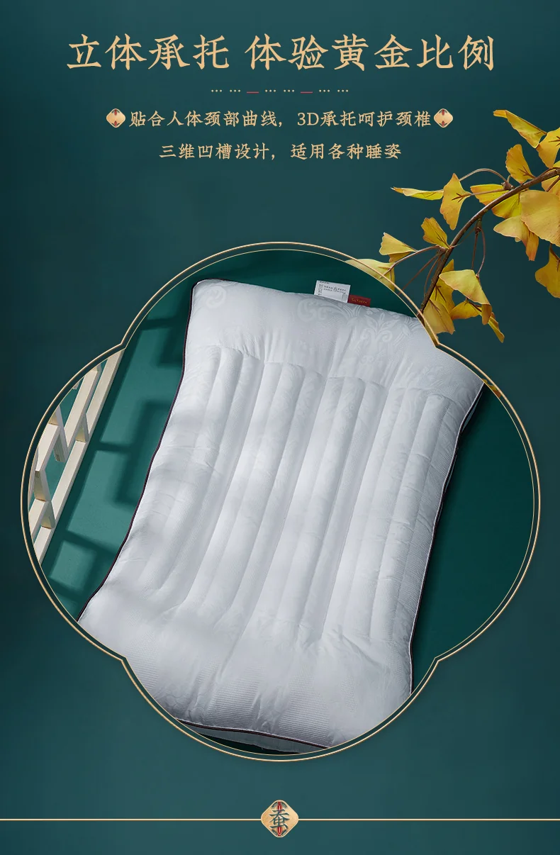蚕花娘娘 蚕丝决明子枕头枕芯夏季单人颈椎枕睡觉家用专用 74*48cm 详情图 5