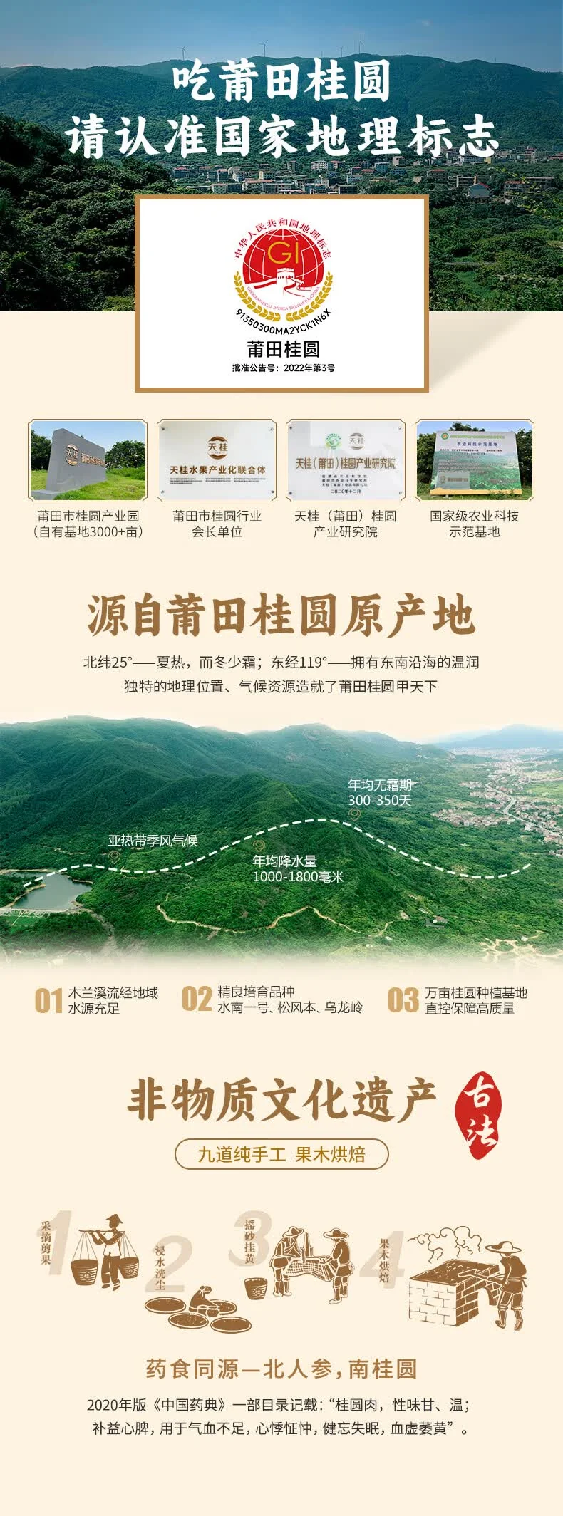 【中国直邮，时效7-15天】古小圆 特级桂圆干莆田特产大桂圆 古法龙眼干（果径29mm特大果）250g*2罐 详情图 1