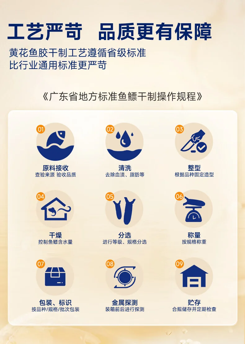 官栈干花胶鱼胶黄花筒干货营养滋补品营养品礼盒送礼黄花鱼胶-5S黄花鱼胶100g-35头 detail image 10