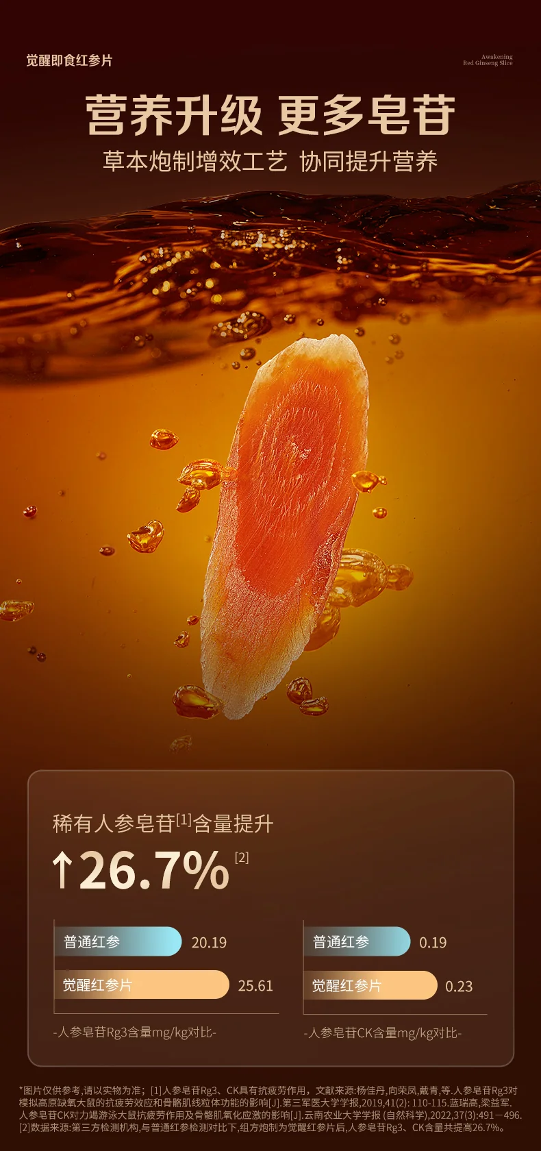 官栈 贞观觉醒即食红参片礼盒 长白山人参滋补营养品礼补品 【即食红参片礼盒】沁爽30mm 6g*5盒 （25片） 详情图 13