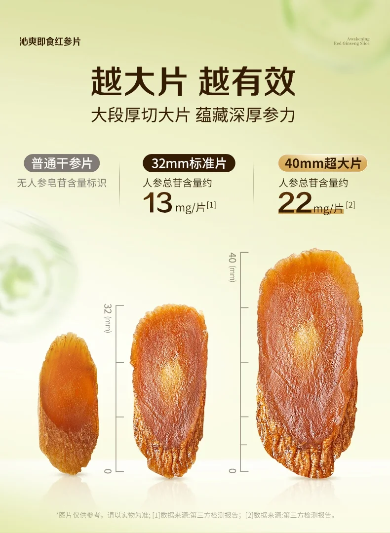 官栈 贞观沁爽即食红参片礼盒 长白山人参32mm 7gx5 (茶爽冰感) 详情图 10