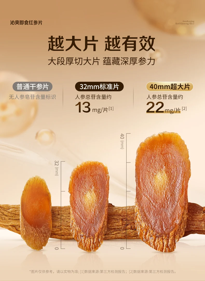 官栈 贞观沁爽即食红参片礼盒 长白山人参 32mm 7gx5 (经典冰感) 详情图 11