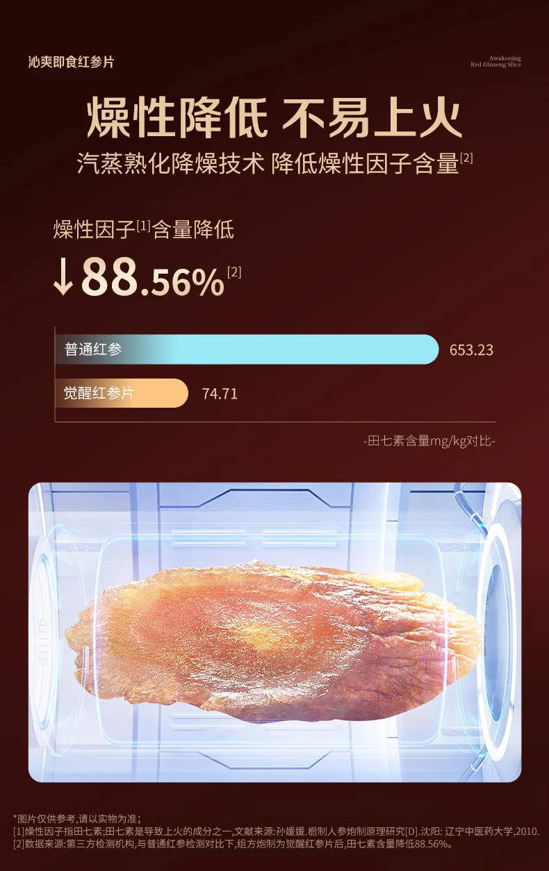 官栈 贞观沁爽即食红参片礼盒 长白山人参 32mm 7gx5 (经典冰感) 详情图 16