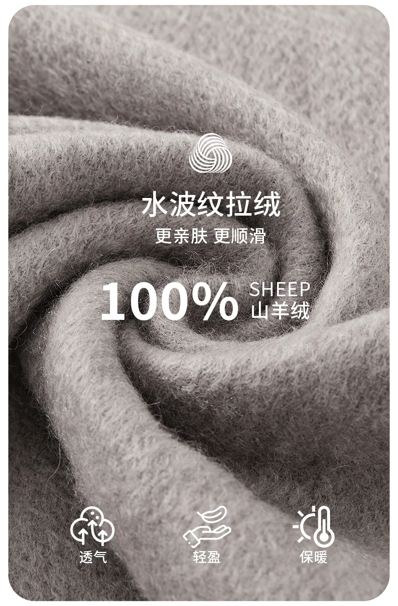 【China Direct Mail, Delivery Time 8-20 Days】HENGYUANXIANG Cashmere Scarf, Thickened for Autumn/Winter Warmth, Pure Cashmere, Solid-Color Shawl Scarf in Gift Box, Medium Grey detail image 5