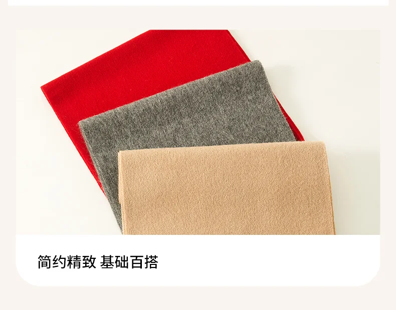 【China Direct Mail, Delivery Time 8-20 Days】HENGYUANXIANG Cashmere Scarf, Thickened for Autumn/Winter Warmth, Pure Cashmere, Solid-Color Shawl Scarf in Gift Box, Medium Grey detail image 13