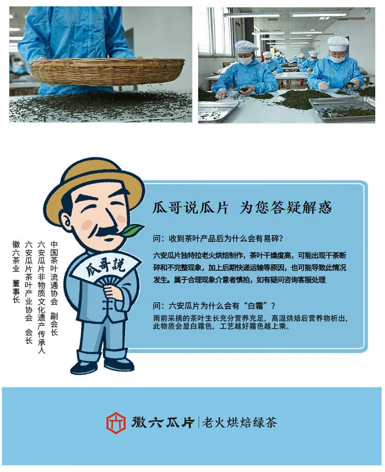 China direct shipping, time limit of 10-15 days Hui Liu green tea submerged incense Lu'an Gua Pian 100g 2024 new tea special one before the rain canned tea detail image 18