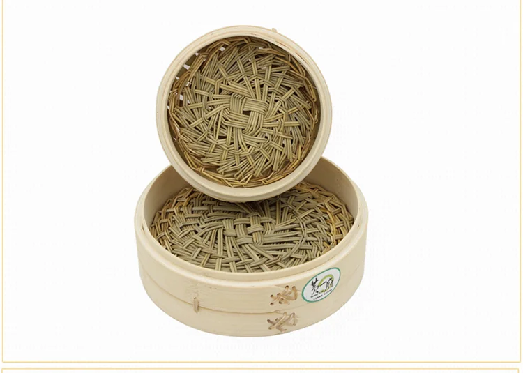 【中国直邮，时效10-15天】 HUANG YI FU黄一府手工编织竹木蒸笼大小草垫家用蒸小笼包子蒸格笼屉垫 25厘米(适用27/28蒸笼) detail image 2