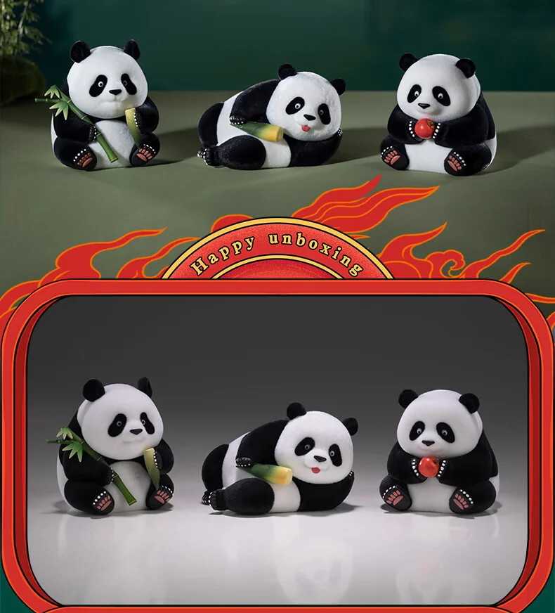 欢喜小将熊猫宝宝手办套装产品图