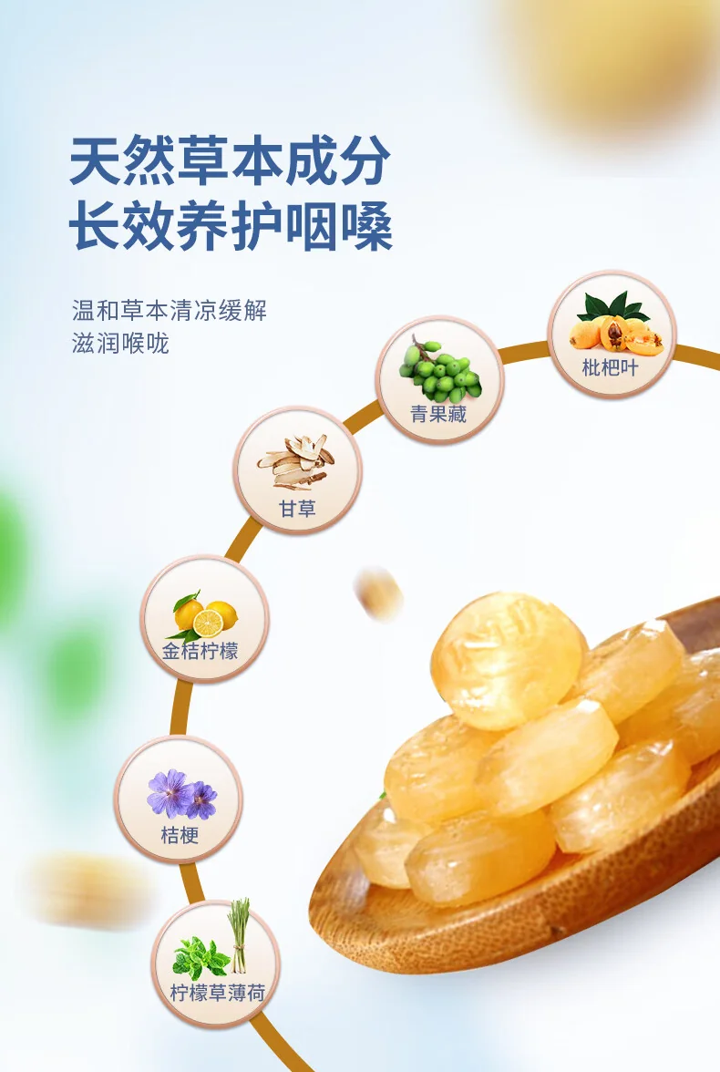 【中国直邮，时效10-15天】京都念慈菴 润喉糖枇杷糖薄荷糖 护嗓送教师礼主播零食含片糖果300克含片300g detail image 2