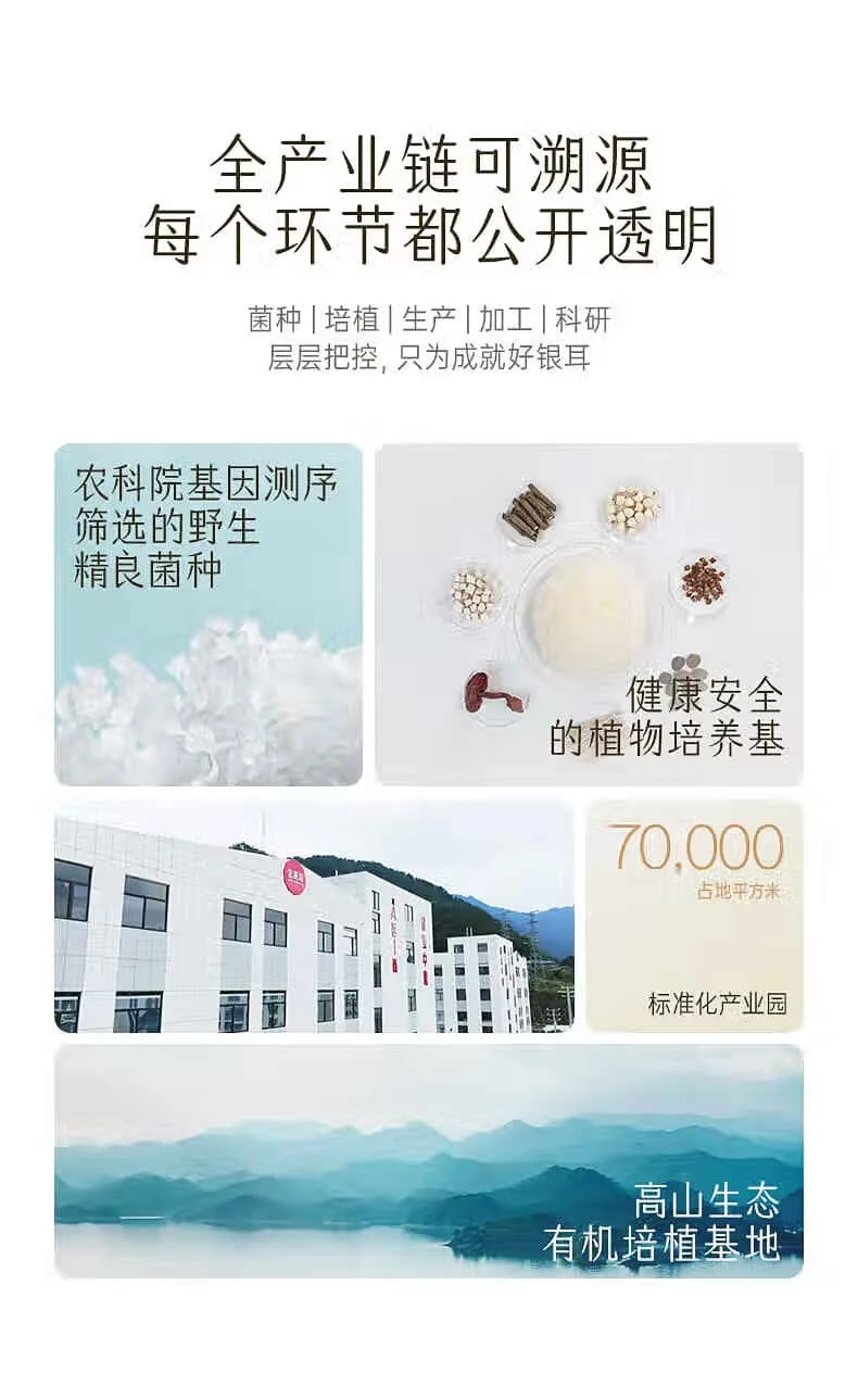 【中国直邮，时效5-12天】金燕耳 金萃高山生态有机银耳 60g 单罐装 南北干货银耳羹 C01601- 冲泡即食 detail image 16