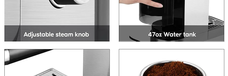CASABREWS咖佰士 意式咖啡机 43.9oz水箱 半自动打奶泡机 3700Gense detail image 5